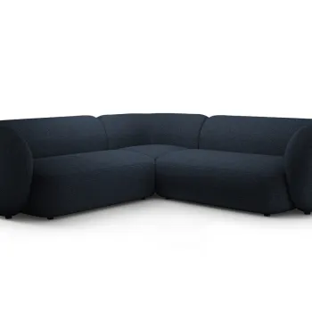 Coltar simetric 5 locuri, Kate, Micadoni, 252x252x76 cm, tesatura boucle, albastru inchis imagine