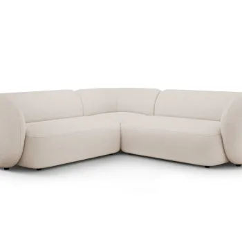 Coltar simetric 5 locuri, Kate, Micadoni, 252x252x76 cm, tesatura boucle, bej imagine