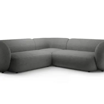 Coltar simetric 5 locuri, Kate, Micadoni, 252x252x76 cm, tesatura boucle, gri inchis imagine