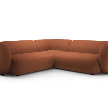 Coltar simetric 5 locuri, Kate, Micadoni, 252x252x76 cm, tesatura boucle, teracota imagine