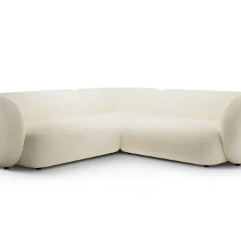 Coltar simetric 5 locuri, Kate, Micadoni, 252x252x76 cm, tesatura structurata, bej deschis imagine