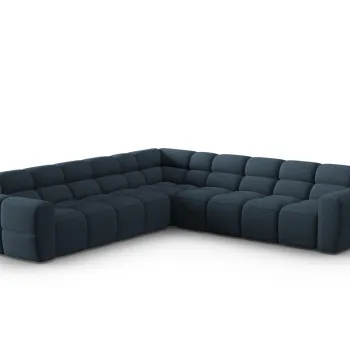 Coltar simetric 5 locuri, Lisa-193, Micadoni Home, 310x310x77 cm, tesatura structurata, albastru inchis imagine