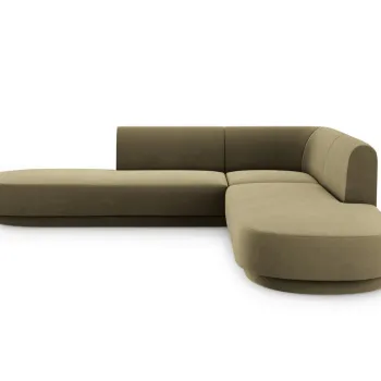 Coltar simetric 5 locuri, Miley, Micadoni Home, BL, 248x248x74 cm, catifea, verde imagine