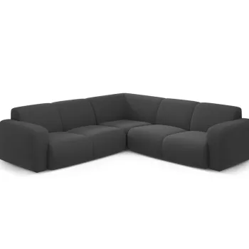 Coltar simetric 5 locuri, Molino-101, Micadoni Home, 252x252x75 cm, tesatura boucle, gri inchis imagine