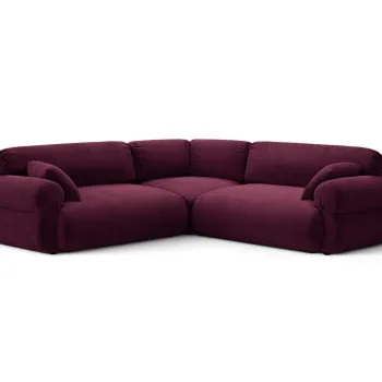 Coltar simetric 5 locuri, Ophelia, Micadoni Home, 259x259x84 cm, catifea, bordo imagine