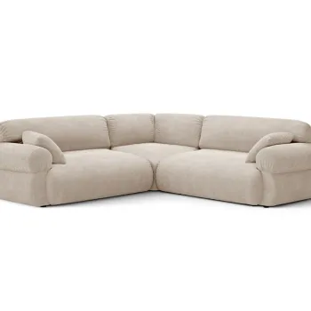 Coltar simetric 5 locuri, Ophelia, Micadoni Home, 259x259x84 cm, tesatura structurata, bej imagine