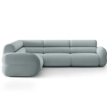 Coltar simetric 7 locuri, Neo, Micadoni Home, 295x295x83 cm, tesatura Boucle, albastru deschis imagine