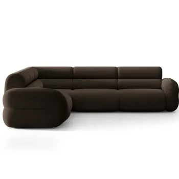 Coltar simetric 7 locuri, Neo, Micadoni Home, 295x295x83 cm, tesatura Boucle, maro imagine