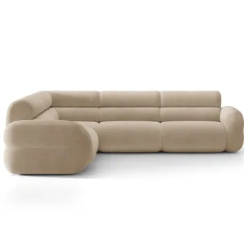 Coltar simetric 7 locuri, Neo, Micadoni Home, 295x295x83 cm, tesatura Chenille, bej inchis imagine