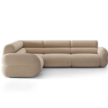 Coltar simetric 7 locuri, Neo, Micadoni Home, 295x295x83 cm, tesatura Chenille Silencio, bej sand imagine
