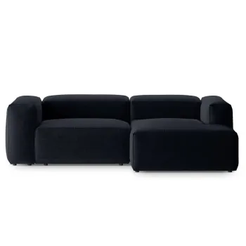 Coltar stanga 2 locuri, Bergamo, Cosmopolitan Design, 244x152x70 cm, tesatura structurata, albastru navy imagine