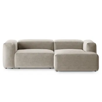 Coltar stanga 2 locuri, Bergamo, Cosmopolitan Design, 244x152x70 cm, tesatura structurata, bej imagine