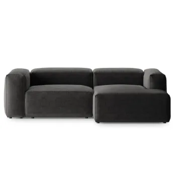 Coltar stanga 2 locuri, Bergamo, Cosmopolitan Design, 244x152x70 cm, tesatura structurata, grafit imagine