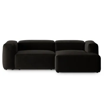 Coltar stanga 2 locuri, Bergamo, Cosmopolitan Design, 244x152x70 cm, tesatura structurata, negru imagine