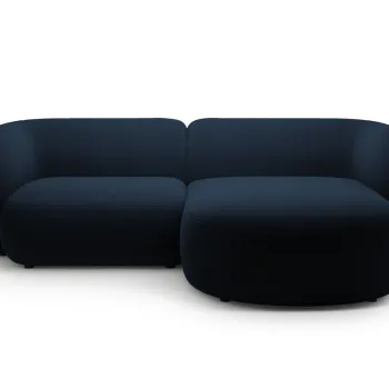 Coltar stanga 2 locuri, Kate, Micadoni, 255x176x76 cm, catifea, albastru regal imagine