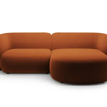 Coltar stanga 2 locuri, Kate, Micadoni, 255x176x76 cm, catifea, teracota imagine