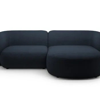 Coltar stanga 2 locuri, Kate, Micadoni, 255x176x76 cm, tesatura boucle, albastru inchis imagine