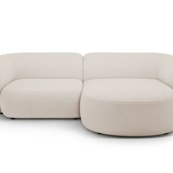 Coltar stanga 2 locuri, Kate, Micadoni, 255x176x76 cm, tesatura boucle, bej imagine