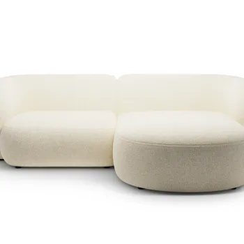 Coltar stanga 2 locuri, Kate, Micadoni, 255x176x76 cm, tesatura structurata, bej deschis imagine