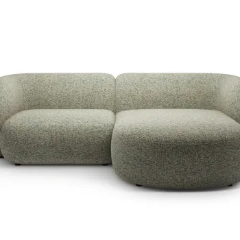 Coltar stanga 2 locuri, Kate, Micadoni, 255x176x76 cm, tesatura structurata, verde muschi melanj imagine