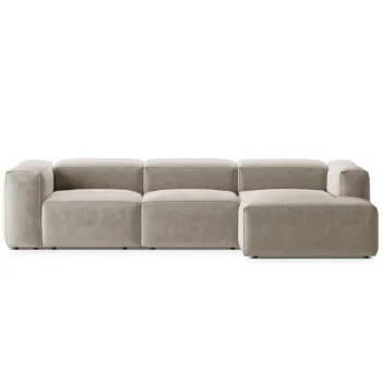 Coltar stanga 3 locuri, Bergamo, Cosmopolitan Design, 304x152x70 cm, tesatura structurata, bej imagine