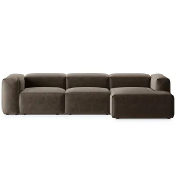 Coltar stanga 3 locuri, Bergamo, Cosmopolitan Design, 304x152x70 cm, tesatura structurata, cappuccino imagine