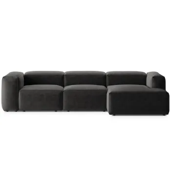 Coltar stanga 3 locuri, Bergamo, Cosmopolitan Design, 304x152x70 cm, tesatura structurata, grafit imagine