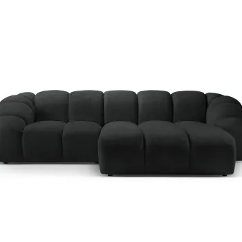 Coltar stanga 3 locuri, Diana-192, Micadoni Home, 294x182x72 cm, catifea structurata, antracit imagine