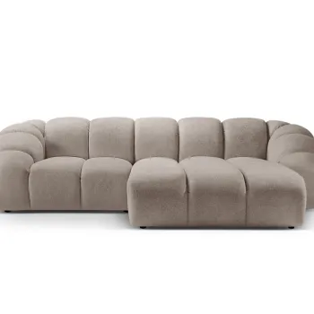 Coltar stanga 3 locuri, Diana-192, Micadoni Home, 294x182x72 cm, catifea structurata, bej inchis imagine