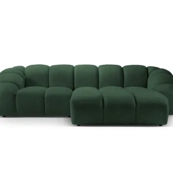 Coltar stanga 3 locuri, Diana-192, Micadoni Home, 294x182x72 cm, catifea structurata, verde imagine