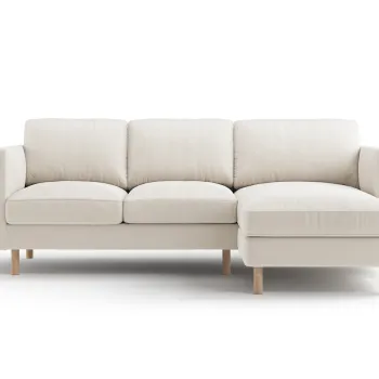 Coltar stanga 3 locuri, Eden, Micadoni, 223x150x90 cm, catifea, bej imagine