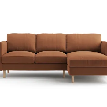 Coltar stanga 3 locuri, Eden, Micadoni, 223x150x90 cm, catifea, miere imagine