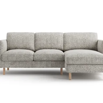 Coltar stanga 3 locuri, Eden, Micadoni, 223x150x90 cm, tesatura structurata, bej melange imagine