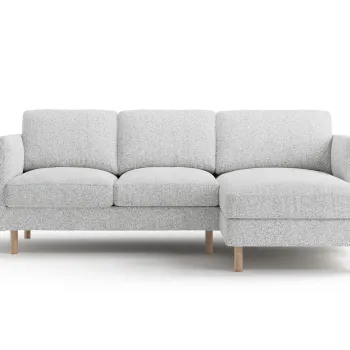 Coltar stanga 3 locuri, Eden, Micadoni, 223x150x90 cm, tesatura structurata, gri deschis melanj imagine