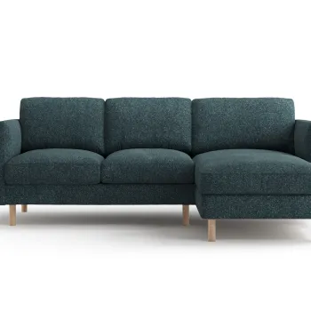 Coltar stanga 3 locuri, Eden, Micadoni, 223x150x90 cm, tesatura structurata, verde albastrui melanj imagine