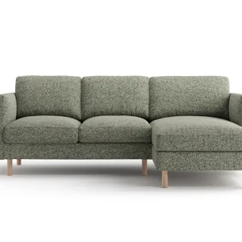 Coltar stanga 3 locuri, Eden, Micadoni, 223x150x90 cm, tesatura structurata, verde muschi melanj imagine