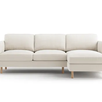 Coltar stanga 3 locuri, Eden, Micadoni, 250x150x90 cm, catifea, bej imagine