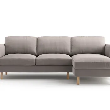 Coltar stanga 3 locuri, Eden, Micadoni, 250x150x90 cm, catifea, gri beton imagine