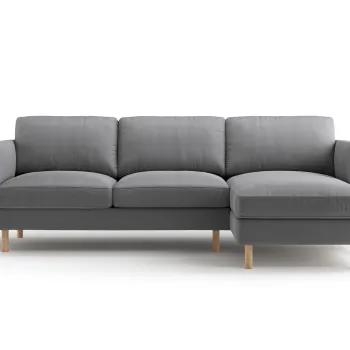 Coltar stanga 3 locuri, Eden, Micadoni, 250x150x90 cm, catifea, gri imagine