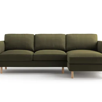 Coltar stanga 3 locuri, Eden, Micadoni, 250x150x90 cm, catifea, verde muschi melanj imagine