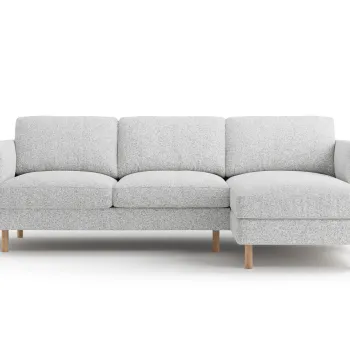 Coltar stanga 3 locuri, Eden, Micadoni, 250x150x90 cm, tesatura structurata, gri deschis melanj imagine