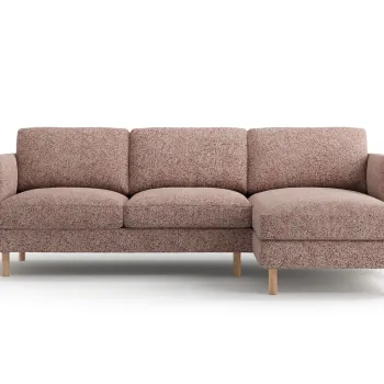 Coltar stanga 3 locuri, Eden, Micadoni, 250x150x90 cm, tesatura structurata, roz melanj imagine