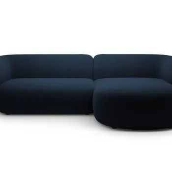 Coltar stanga 3 locuri, Kate, Micadoni, 285x176x76 cm, catifea, albastru regal imagine