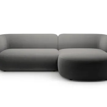 Coltar stanga 3 locuri, Kate, Micadoni, 285x176x76 cm, catifea, gri inchis imagine