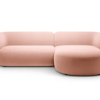 Coltar stanga 3 locuri, Kate, Micadoni, 285x176x76 cm, catifea, roz imagine