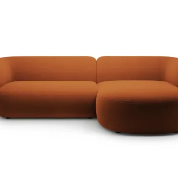 Coltar stanga 3 locuri, Kate, Micadoni, 285x176x76 cm, catifea, teracota imagine