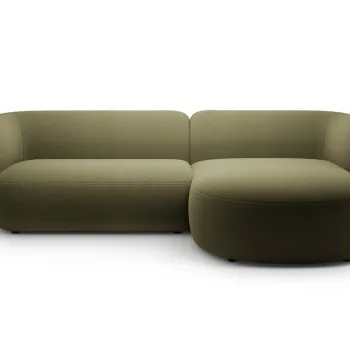 Coltar stanga 3 locuri, Kate, Micadoni, 285x176x76 cm, catifea, verde imagine