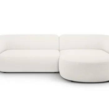 Coltar stanga 3 locuri, Kate, Micadoni, 285x176x76 cm, tesatura boucle, alb imagine