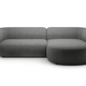 Coltar stanga 3 locuri, Kate, Micadoni, 285x176x76 cm, tesatura boucle, gri inchis imagine