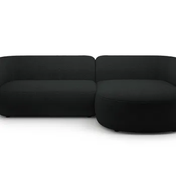 Coltar stanga 3 locuri, Kate, Micadoni, 285x176x76 cm, tesatura boucle, negru imagine